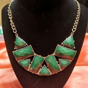 Green statement necklace